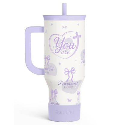 Christian Stainless Steel Slider Tumbler with Handle 40 Ounces with Lid, Travel Cup, Insulated Bottles for Girls Women - color: Christian