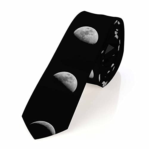 Men's Ties Novelty Tie Necktie for Men Teen Boys Multicolor Tie Party Holiday Thanksgiving Christmas - color: Black Moon Phases