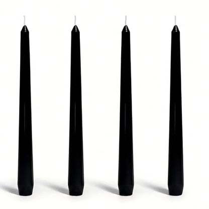 4 Pack Black Taper Candles丨Taper Candles 10 Inch Dripless丨Unscented & Smokeless Candlesticks Bulk丨7-8 Hours Long Burning Tall Candles丨Ideal for Christmas Weddings Parties Dinner - color: Black, size: 4 Pack Taper Candle