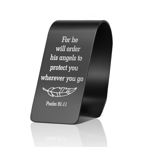 Psalm 91:11 Car Visor Clip, Guardian Angel Visor Clip for Men Women - color: Black10