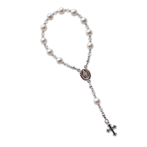 Precious Pieces Baby First Rosary .925 Silver or 14K Gold-Plated - color: White-SILVER