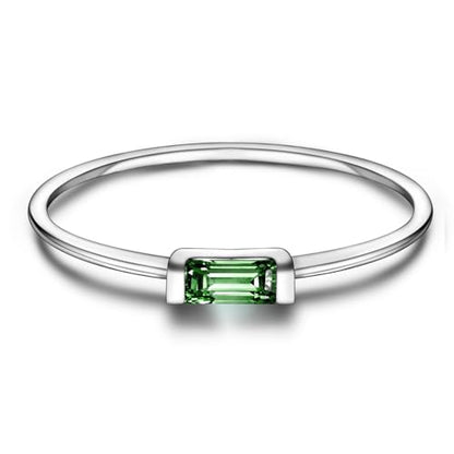 Helonley Birthstone Stack Rings for Women: 925 Sterling Silver Stacked Ring - color: Birthstone May.