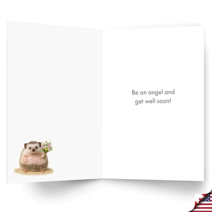 NobleWorks Funny Get Well Greeting Card with 5 x 7 Inch Envelope (1 Card) Sand Angels - Hedgehog C6844CGWG - style: Sand Angels - Hedgehog