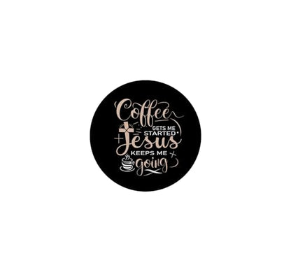 Coffee Gets Me Started Jesus Keeps Me Going Christian Church PopSockets Adhesive PopGrip - style: Adhesive PopGrip