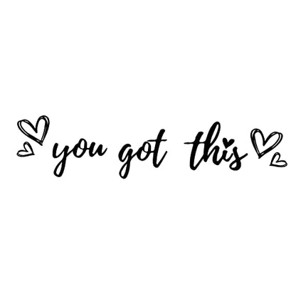 PLIGREAT You Got This Quotes Wall Stickers, Peel and Stick Wall Decals, Removable Vinyl Art Letters Walls Sticker for Bedroom Living Room Home Office Decorations Indoor Window Art Decor - style: You Got This