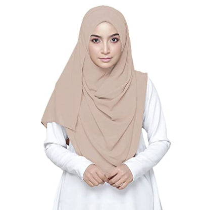 LMVERNA Solid Color Bubble Chiffon Scarf for Women Fashion Soft Hijab Long Scarfs Wrap Scarves - color: Light Pink
