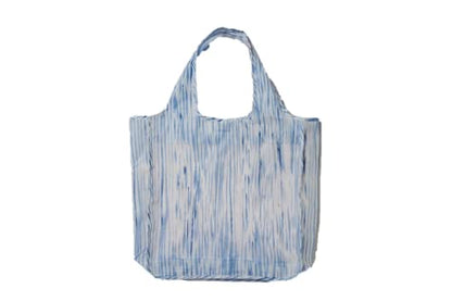 Pure Sage Reusable Grocery Bag - Stylish Shopping Bags for Groceries - Foldable Tote Bag - color: Indigo Reeds