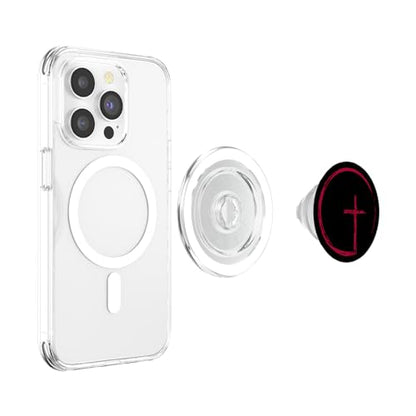 Christian Red Cross Jesus Christ On Black Background PopSockets PopGrip: Swappable Grip for Phones & Tablets PopSockets MagSafe PopGrip for iPhone - style: MagSafe