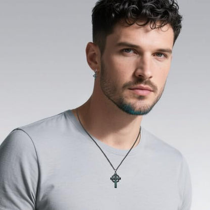 Black Dangle Drop Earrings 925 Sterling Silver Turquoise Earrings Jewelry Gifts for Women Men - style: Cross-Crown of Thorns