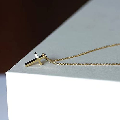 Luxval Cross Necklace for Women -Dainty 14K Gold Plated Cross Necklace Layered Gold Cross Necklace Cross Choker Necklace Gold Cross Necklaces for Women Trendy Gold Jewelry Gifts for Women - color: Gold-Classical Cross