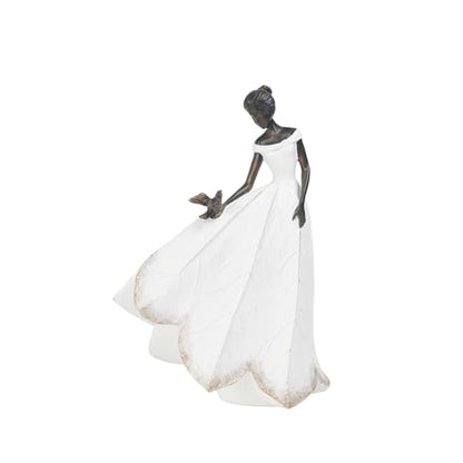 Guichifun Fairy Statue, White, 5.5 x 3.25 x 8 Inch - color: White-bird, size: Small