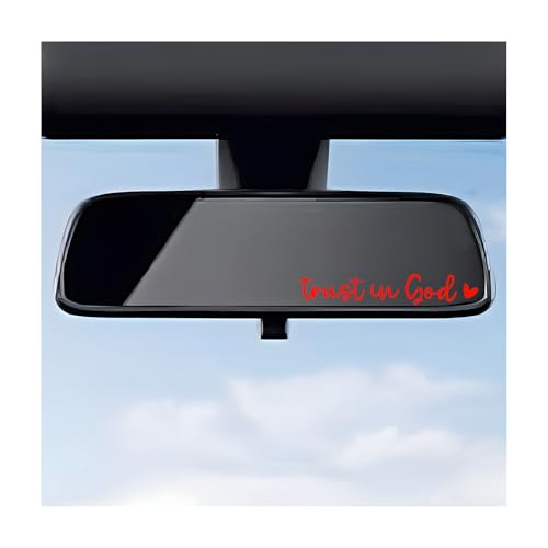 DXNQ 4PCS Trust in God Rearview Mirror Decals, Automotive Vinyl Rear View Mirror Decorative Stickers, Waterproof Trust in God Stickers for Car Truck Laptop, Car Accessories (Red) - color: Red, size: 4PCS