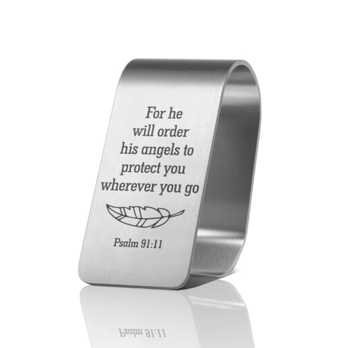 Psalm 91:11 Car Visor Clip, Guardian Angel Visor Clip for Men Women - color: Silver47