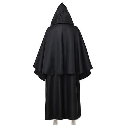 BLESSUME Friar Hooded Robe Monk Renaissance Priest Halloween Medieval Role Play Costume - color: Black, size: X-Large