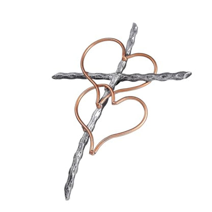 Wall Cross Heart Metal Crosses Religious Wall Art for Wall Hanging