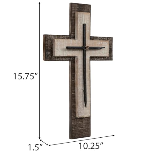 Hobby Lobby Layered Wood Wall Cross with Nails, Keyhole, 15.75" x 10.25"