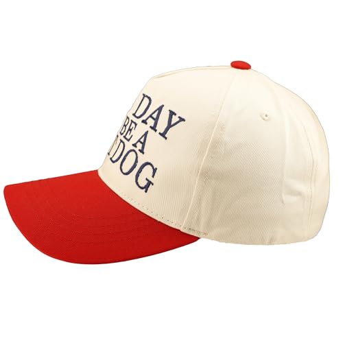 Two Tone Embroidered Lettering Baseball Cap - color: Cream/Red