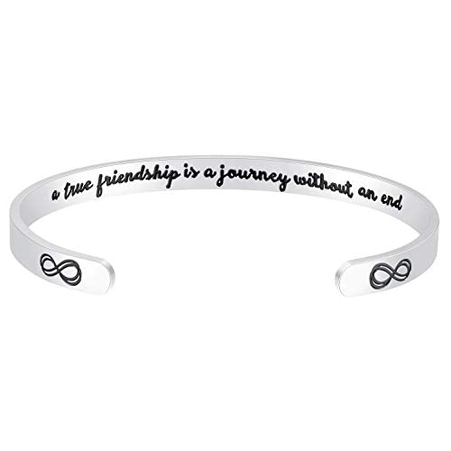 Fesciory Inspirational Bracelets for Women, Stainless Steel Cuff Bangle - color: Silver-13