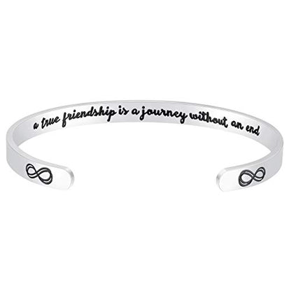 Fesciory Inspirational Bracelets for Women, Stainless Steel Cuff Bangle - color: Silver-13