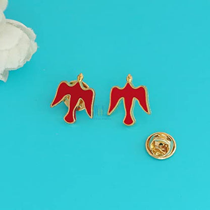 12 Pcs Holy Spirit Lapel Pin, Enamel Dove Confirmation Favors - color: Red