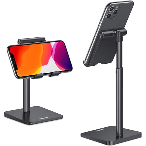 OMOTON CA02 Cell Phone Stand with Charging Hole for Desk Lightweight Black - color: Black