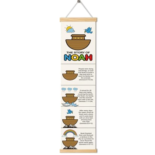 Noah's Ark Banner, Church Banner, Christian Rustic Hanging Door Flag, Farmhouse Decorations Outdoor Indoor, Church Activity Decor, Bible Lesson, Scripture and Words Decorations - color: Style 36