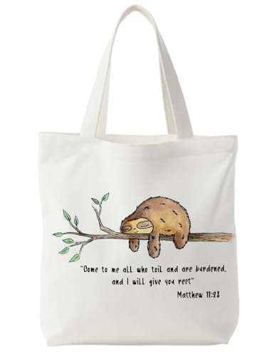Bible Bags for Women, Christian Tote Bag, Gifts for Christian Women - color: Matthew 11:28