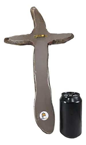 Ebros Gift 16" Tall Rustic Country Western Faux Distressed Wood Trunk Rugged Wall Cross Decor Plaque Christian Catholic Decorative Accent Crucifix Or Crosses