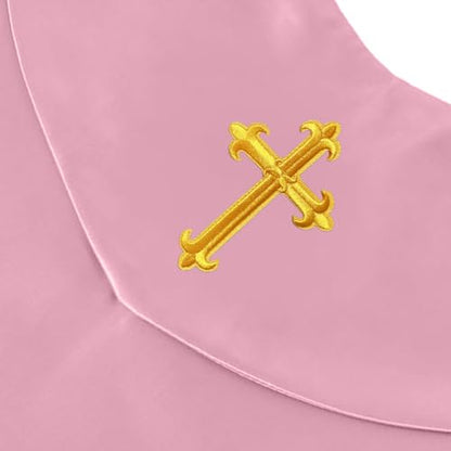 Unisex V-Shape Church Choir Stole with Cross for Adults Church - color: Pink, size: White Cross