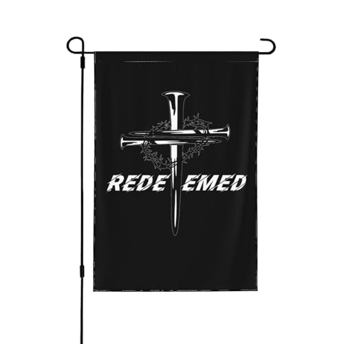Jesus Christ Christian Redeemed Cross Nails Double Sided Garden Flag 12.5x18 Inch - Farmhouse Seasonal Yard Decor, Outdoor Decorative Flag For Outside (No Flagpole) - color: Jesus Christ Christian Redeemed Cross Nails