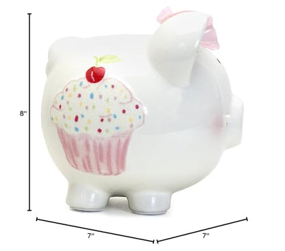 Child to Cherish Ceramic Piggy Bank for Girls, Sprinkle Cupcake - color: Multicolor