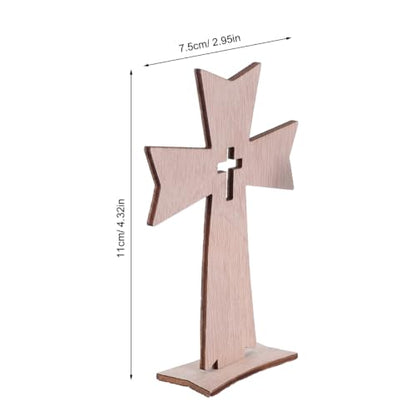 DOITOOL 20 Pcs Wooden Crosses for Crafts, Unfinished Standing Cross Centerpieces for Tables Easter Baptism Decorations, Catholic Religious Decor for First Communion