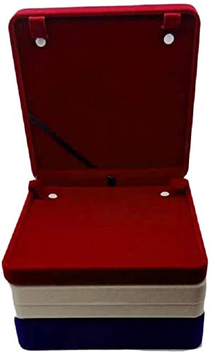Jewelry Set Velvet Box Necklace Earring Ring Necklace Bracelet Gift Display Case Wedding Jewelry Storage Holder (Wine Red for Long Pearl Chain) - color: Wine Red for Long Pearl Chain