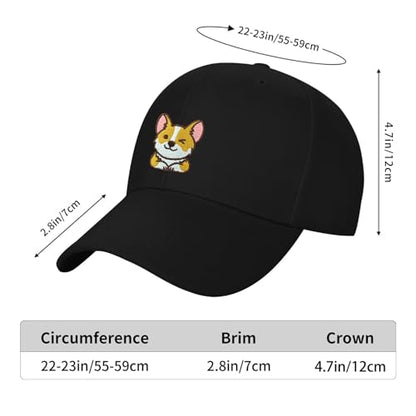Embroidered Baseball Cap for Women Men Adjustable Baseball Hat Black Baseball Cap Trucker Hat - color: Dog
