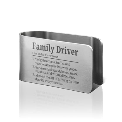 Family Driver Car Visor Clip, Safe Driving Reminder Gifts for Men - color: Silver101