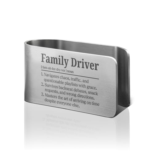 Family Driver Car Visor Clip, Safe Driving Reminder Gifts for Men - color: Silver101