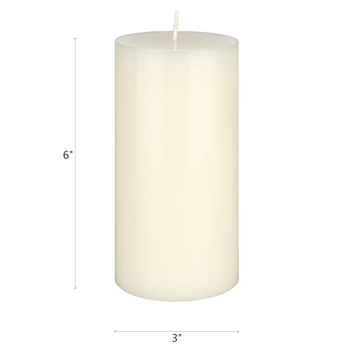 Mega Candles 3 pcs Unscented Solid Ivory Pillar Candles, Hand Poured Premium Wax Candle 3 Inch x 6 Inch, Home Décor, Spas, Weddings, Occasions, Party, Centerpieces, Holidays, Vigils, Prayers - color: Ivory, size: 3 Pieces