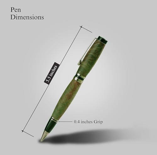 Hand Crafted Masonlin Series Ballpoint Luxury Pen, Yellow Green Maple Burl Wood With Golden Titanium Fine Writing Instrument, Elegant Writing Pen With Gift Box - color: Green