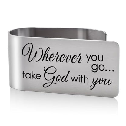 Take God with You Visor Clip for Cars Christian New Driver Gifts - color: silver 3