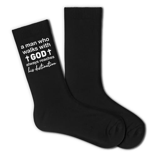Christian Socks for Men Biblical Gifts for Dads Grandpa Husband - color: Black