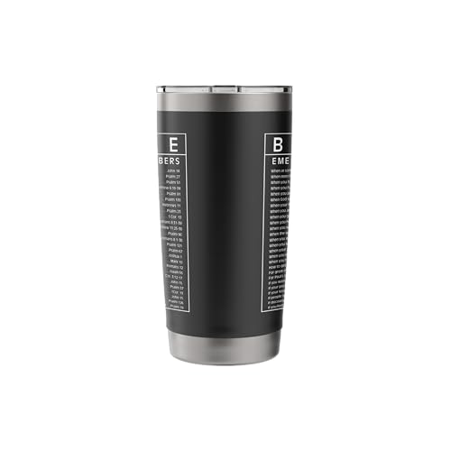 Bible Emergency Hotline Numbers Bible Verse Scripture Gift Stainless Steel Insulated Tumbler - color: Black