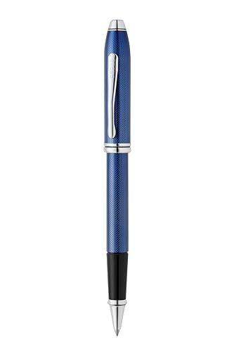 Cross Townsend® Polished Translucent Cobalt Blue Engraved Diamond Cut Pattern with Polished Chrome Appointments Selectip® Rollerball Pen