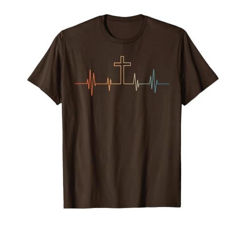 Unique Christan Art for Men Women Cross Jesus Religious T-Shirt - color: Brown, size: Small
