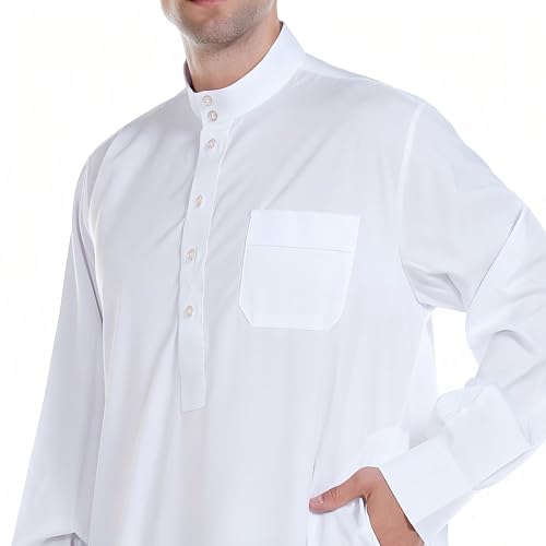 Men's Kaftan - Muslim Robe Thobe Caftan - color: White, size: XX-Large