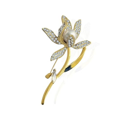 Brooch Pins For Women Fashion Elegant Brooches Lapel Badges Coat Sweater Scarves Shawl Dress Accessory Wedding Party Prom Jewelry - color: Gold-C