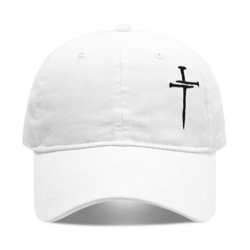 Quanhaigou Baseball Cap Dad Hat Adjustable Fashion Hats for Men Women Polo Trucker Unisex Style Headwear - color: Jesus Cross White
