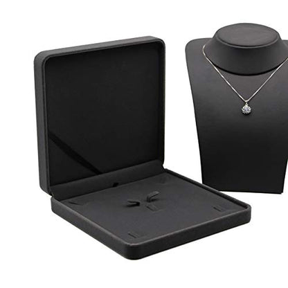 Jewelry Set Velvet Box Necklace Earring Ring Necklace Bracelet Gift Display Case Wedding Jewelry Storage Holder (Deep Gray) - color: Deep Gray