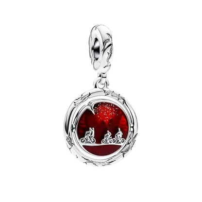 LUXILLA 925 Sterling Silver Charm Golden Family Tree Sparkling Cross Cute Dragon Charms Fits Bracelets Necklace Pendant Bead Jewelry Gift for Women Family Friends - color: Glow-in-the-dark Upside Down Charm