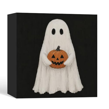Halloween Ghost Decor Wooden Box Sign - color: Fall-15