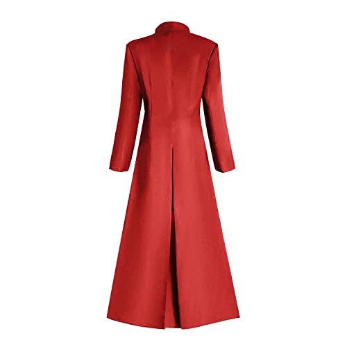 MYAYD Women's Cassock Robe Church Robe Choir Minister Clergy Pulpit Liturgical Black White - color: Red, size: Large